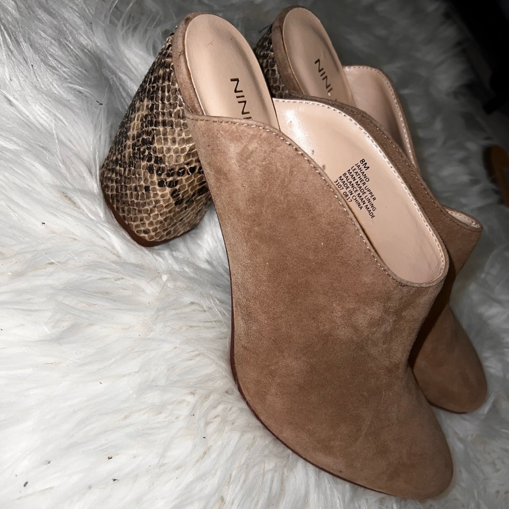 Nine West Block heels Mule  in Beige Tan